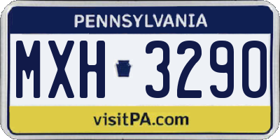PA license plate MXH3290