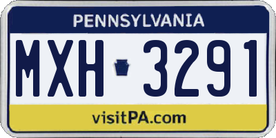 PA license plate MXH3291