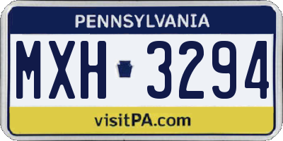 PA license plate MXH3294