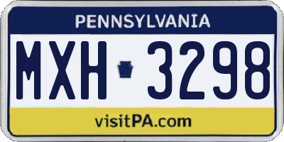 PA license plate MXH3298