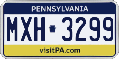 PA license plate MXH3299
