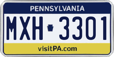 PA license plate MXH3301
