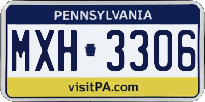 PA license plate MXH3306