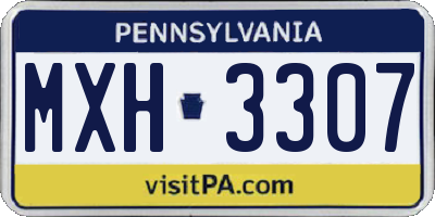 PA license plate MXH3307