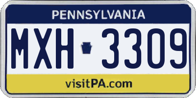 PA license plate MXH3309