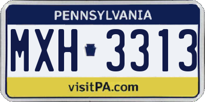 PA license plate MXH3313