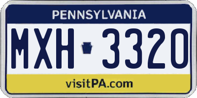 PA license plate MXH3320