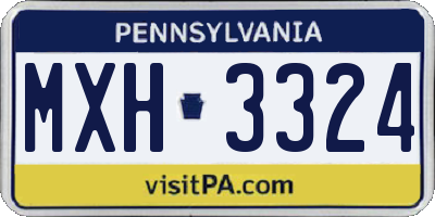 PA license plate MXH3324