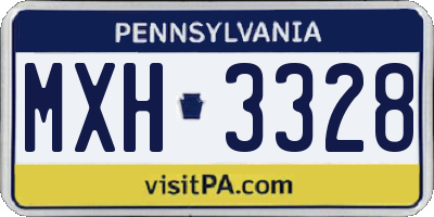 PA license plate MXH3328