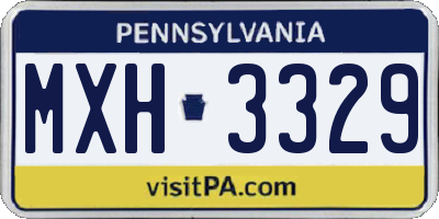 PA license plate MXH3329