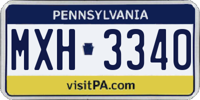 PA license plate MXH3340