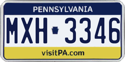 PA license plate MXH3346