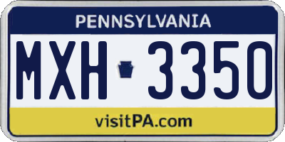 PA license plate MXH3350
