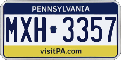 PA license plate MXH3357