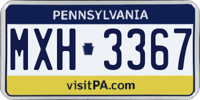 PA license plate MXH3367
