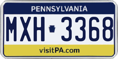 PA license plate MXH3368