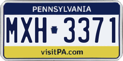 PA license plate MXH3371