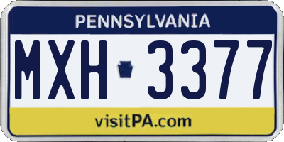 PA license plate MXH3377