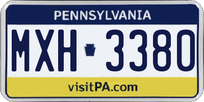 PA license plate MXH3380
