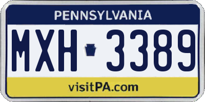PA license plate MXH3389
