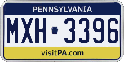 PA license plate MXH3396