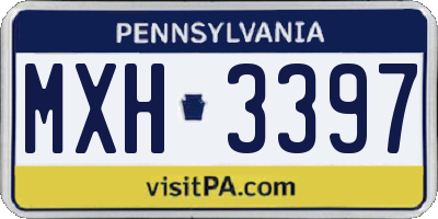 PA license plate MXH3397