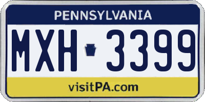 PA license plate MXH3399