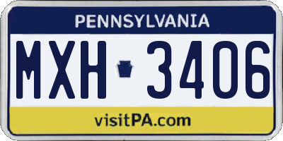 PA license plate MXH3406