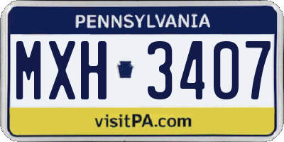 PA license plate MXH3407