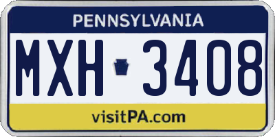 PA license plate MXH3408