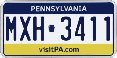 PA license plate MXH3411