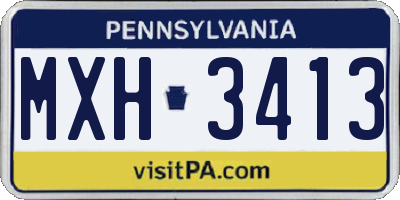 PA license plate MXH3413