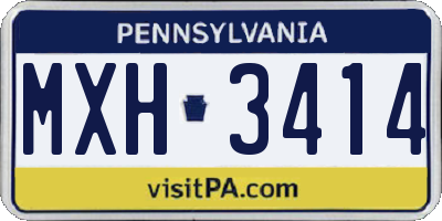 PA license plate MXH3414