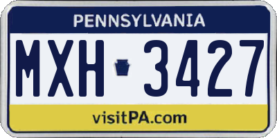 PA license plate MXH3427