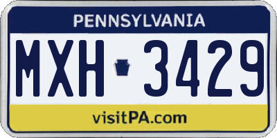 PA license plate MXH3429