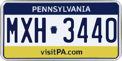 PA license plate MXH3440