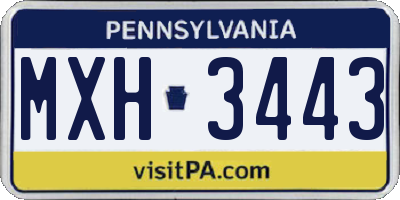 PA license plate MXH3443