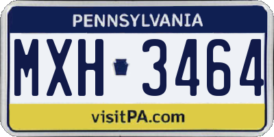 PA license plate MXH3464