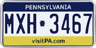 PA license plate MXH3467