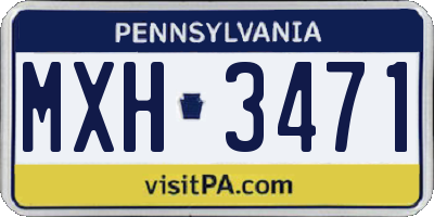 PA license plate MXH3471