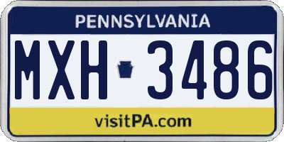 PA license plate MXH3486