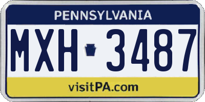 PA license plate MXH3487