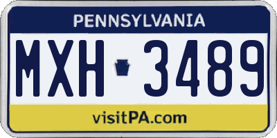 PA license plate MXH3489