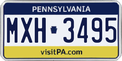 PA license plate MXH3495