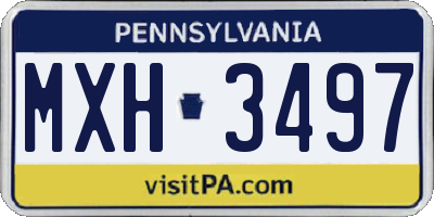 PA license plate MXH3497