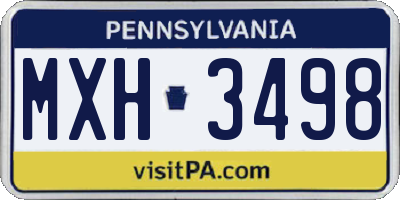 PA license plate MXH3498