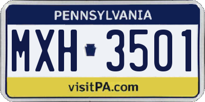 PA license plate MXH3501