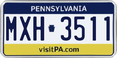 PA license plate MXH3511