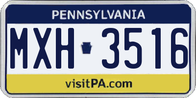 PA license plate MXH3516