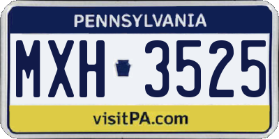 PA license plate MXH3525